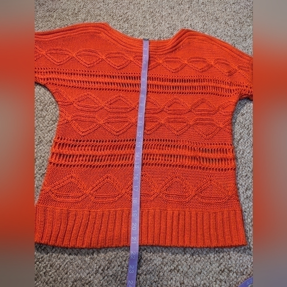 Ruby Rd, size LP, coral knit summer sweater short sleeve - Picture 4 of 5